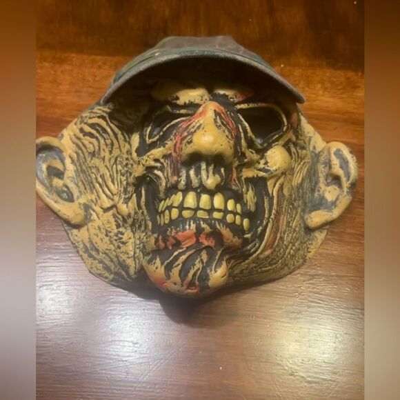 Fun World Monster Mask Halloween Skull Skeleton Baseball Hat Camouflage Scary - Picture 2 of 8